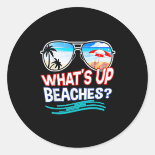 Sticker Rond Plages De Whats Amusants Vacances Familiales Corre