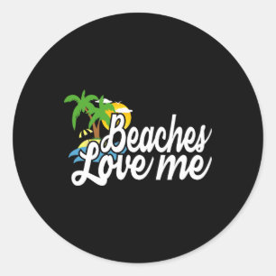 Sticker Rond Plages M'Aime Drôle Vacances Tropicales