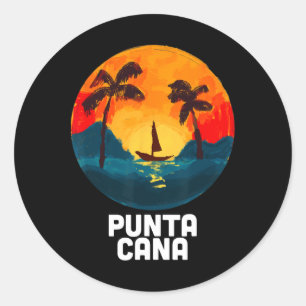 Sticker Rond Plages Punta Cana République Dominicaine Vacances