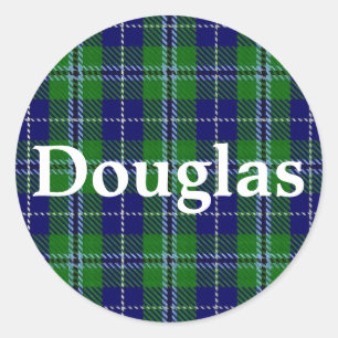 Sticker Rond Plaid de tartan écossais de Douglas de clan