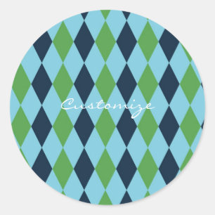 Sticker Rond Plaid diamant Rockabily Thunder_Cove