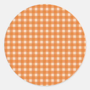 Sticker Rond plaids de pays de couleur orange