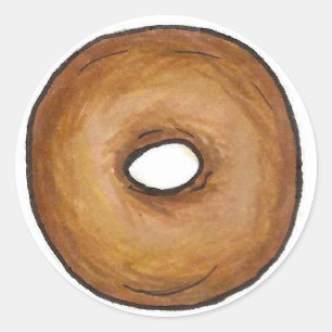 Sticker Rond Plain Bagel Classic New York Ville NYC Bagels Food