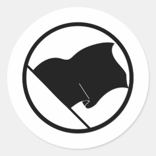 Sticker Rond Plaine pourpre verte noire de drapeau aucun blanc