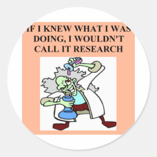Sticker Rond plaisanterie de recherches