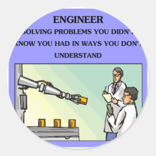 Sticker Rond plaisanterie d'ingénierie d'ingénieur