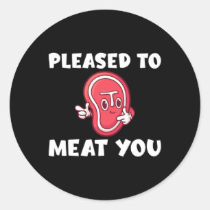 Sticker Rond Plaisir De Vous Vider Bbq Grill Boeuf