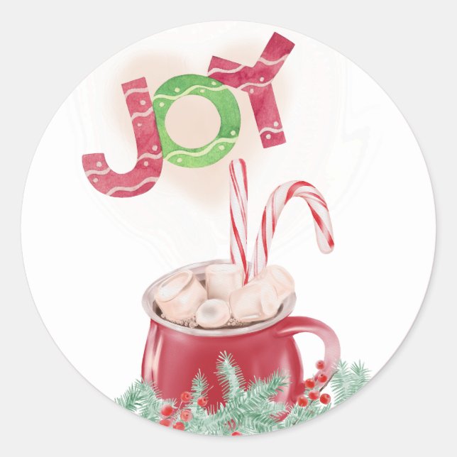 Sticker Rond Plaisirs simples Apporter la joie de Noël (Devant)