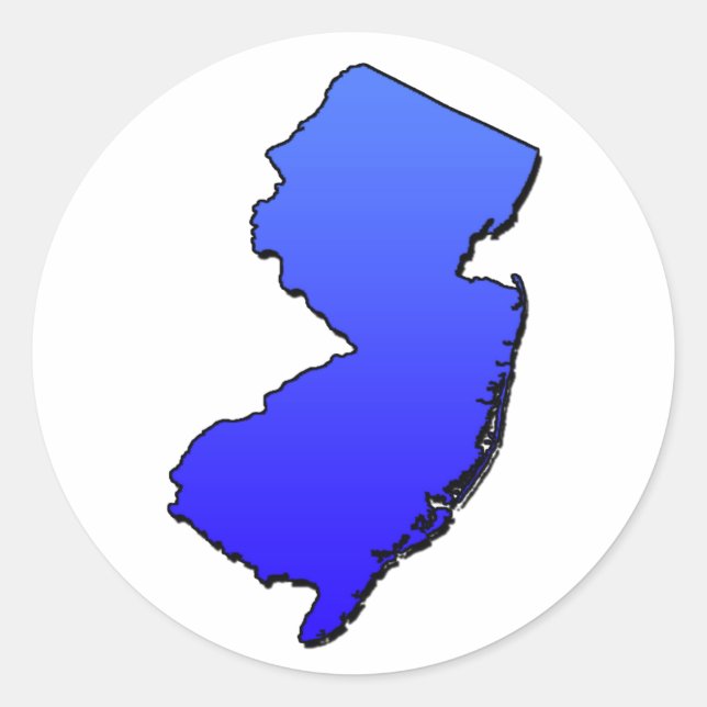 Sticker Rond Plan bleu du New Jersey (Devant)