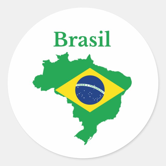 Sticker Rond Plan Brazil Map (Devant)