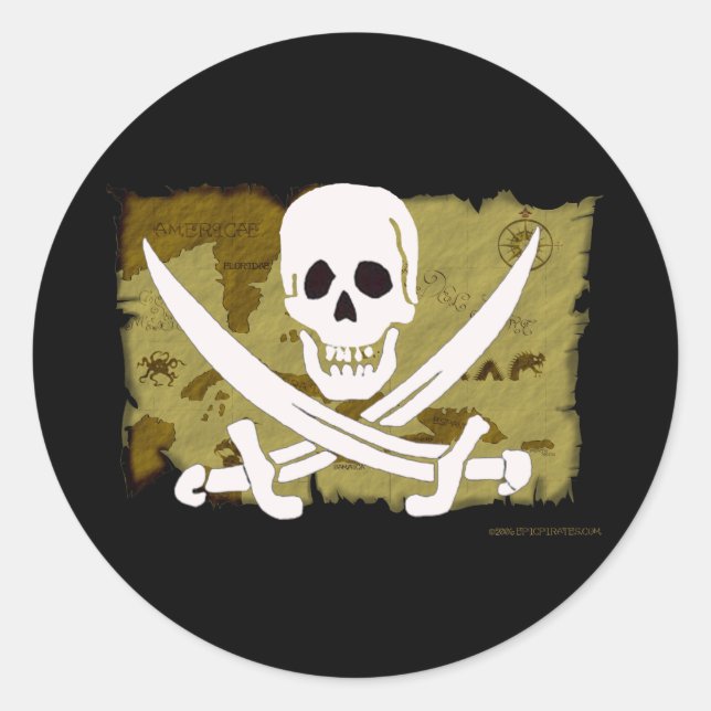 Sticker Rond Plan de jolly roger #10 (Devant)