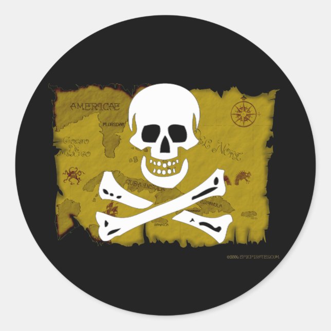 Sticker Rond Plan de jolly roger #3 (Devant)