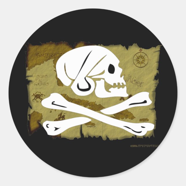 Sticker Rond Plan de jolly roger #4 (Devant)