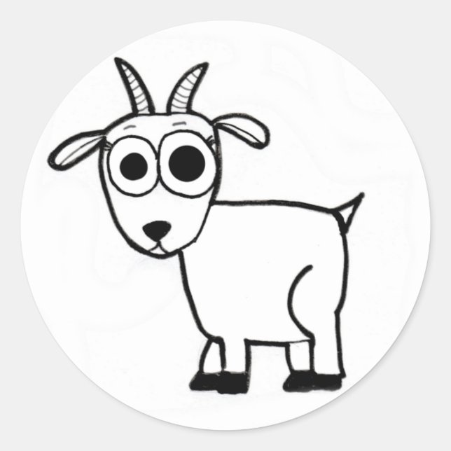Sticker Rond Plan de la chèvre (Devant)