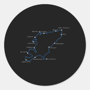 Sticker Rond Plan De Route De La Côte Nord 500 Avec Noms De Lie