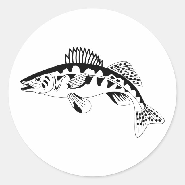 Sticker Rond Plan de Walleye (Devant)