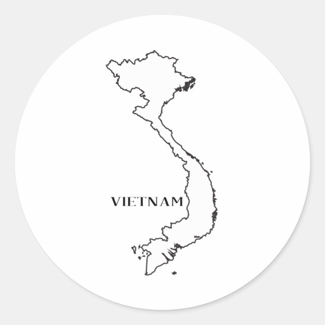 Sticker Rond Plan Du Vietnam (Devant)