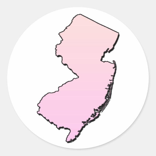Sticker Rond Plan rose du New Jersey (Devant)