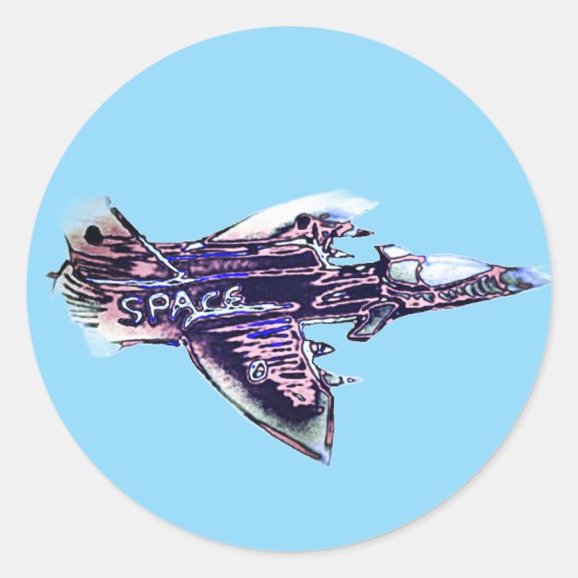 Sticker Rond Plan spatial (Devant)