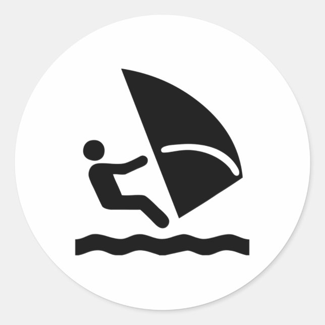 Sticker Rond Planche à kite Surfeur Nage  (Devant)