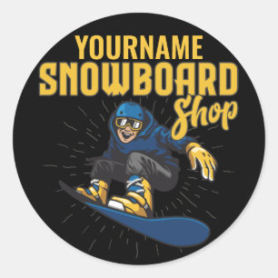 Sticker Rond Planche À Neige Sur Mesure Snowboard Shop Big Air