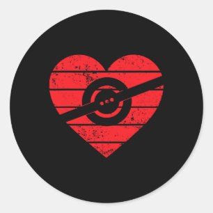 Sticker Rond Planche à roulettes électrique Heart One Wheel Lov