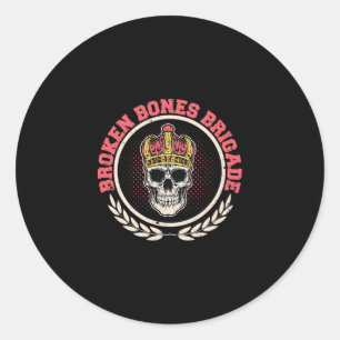 Sticker Rond Planche à roulettes Os cassés 1