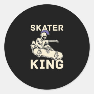 Sticker Rond Planche à roulettes Skateboardeur - Skateboarding