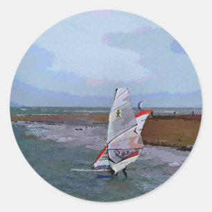 STICKER ROND PLANCHE À VOILE