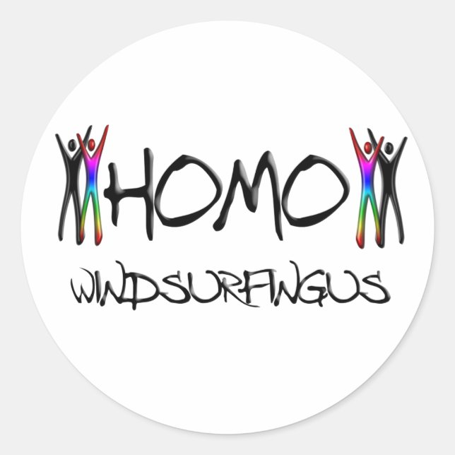 Sticker Rond planche à voile homo (Devant)