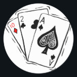 Sticker Rond Planche de cartes Las Vegas<br><div class="desc">Las Vegas Card Deck Mariage Season Idées Mariage Designs</div>