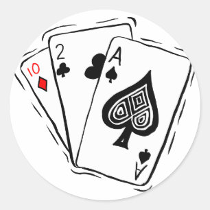 Sticker Rond Planche de cartes Las Vegas