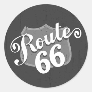 Sticker Rond Planche de recouvrement de l'itinéraire 66