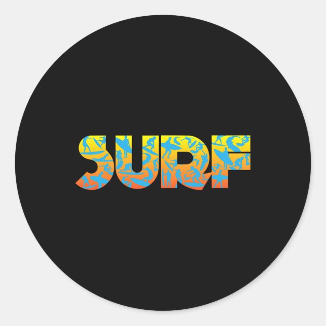 Sticker Rond Planche de surf Surfing (Devant)