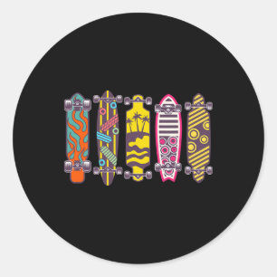 Sticker Rond Planches de skateboard longboard Styles Types Sort