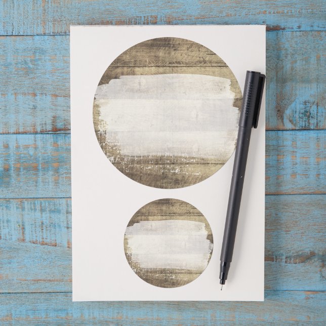 Sticker Rond Planches en bois rustiques peintes shabby grunge v (Créateur téléchargé)