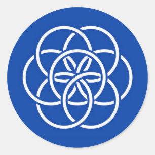 Sticker Rond Planet earth flag