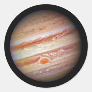 Sticker Rond PLANET JUPITER ` tache rouge sur (système solaire)