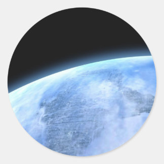 Sticker Rond planète bleue