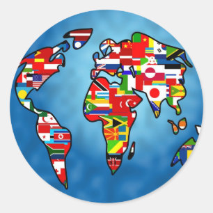 Sticker Rond Planète de drapeau