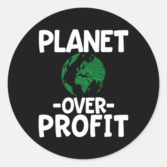 Sticker Rond Planète sur le profit (Devant)