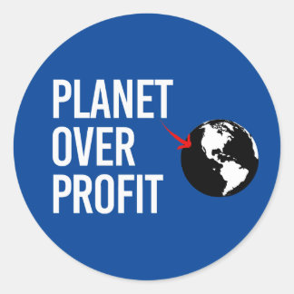 Sticker Rond Planète sur le profit