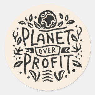 Sticker Rond Planète sur le profit