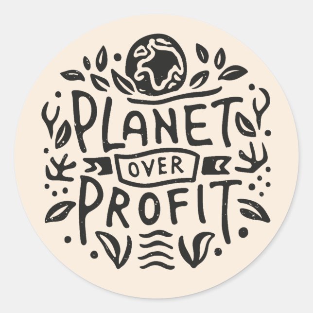 Sticker Rond Planète sur le profit (Devant)