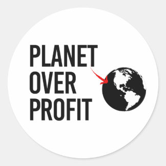 Sticker Rond Planète sur le profit