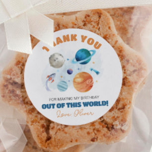 Sticker Rond Planètes de l'espace extra-atmosphérique fête d'an