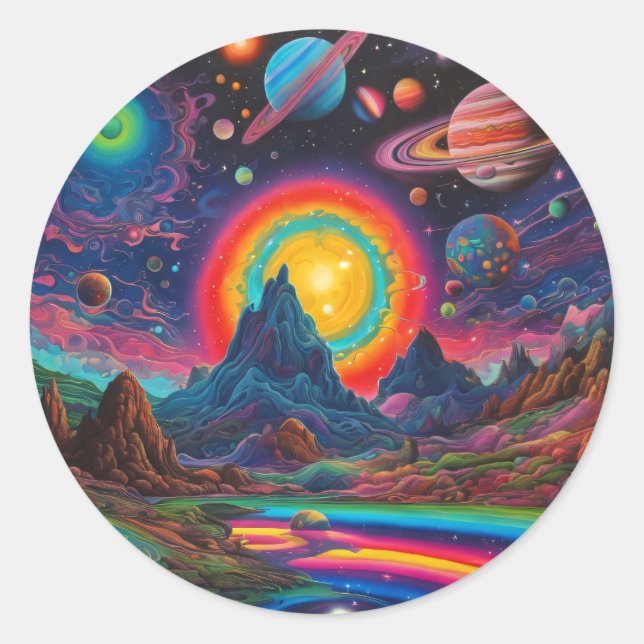 Sticker Rond Planètes sauvages 2 (Devant)
