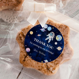 Sticker Rond Planètes spatiales Anniversaire Partie Classic Tou