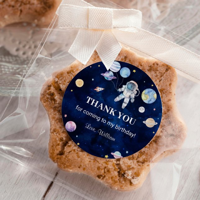 Sticker Rond Planètes spatiales Anniversaire Partie Classic Tou (Créateur téléchargé)