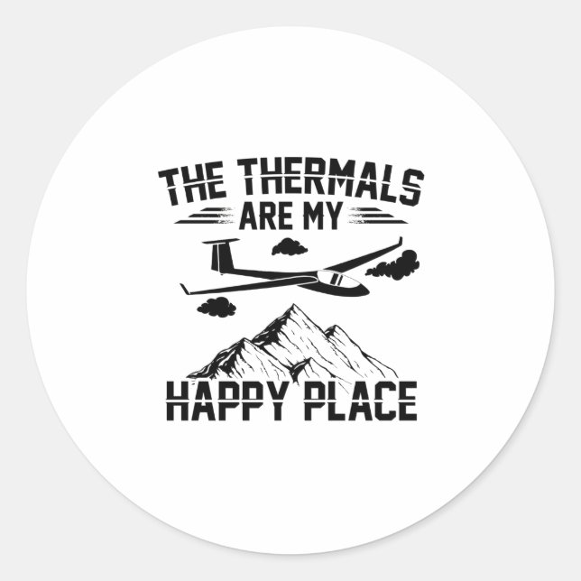 Sticker Rond Planeur | Cadeaux de pilote de vol de planeur (Devant)